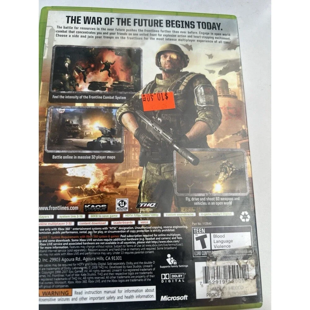 Frontlines Fuel of War - Microsoft Xbox 360 CIB tested working